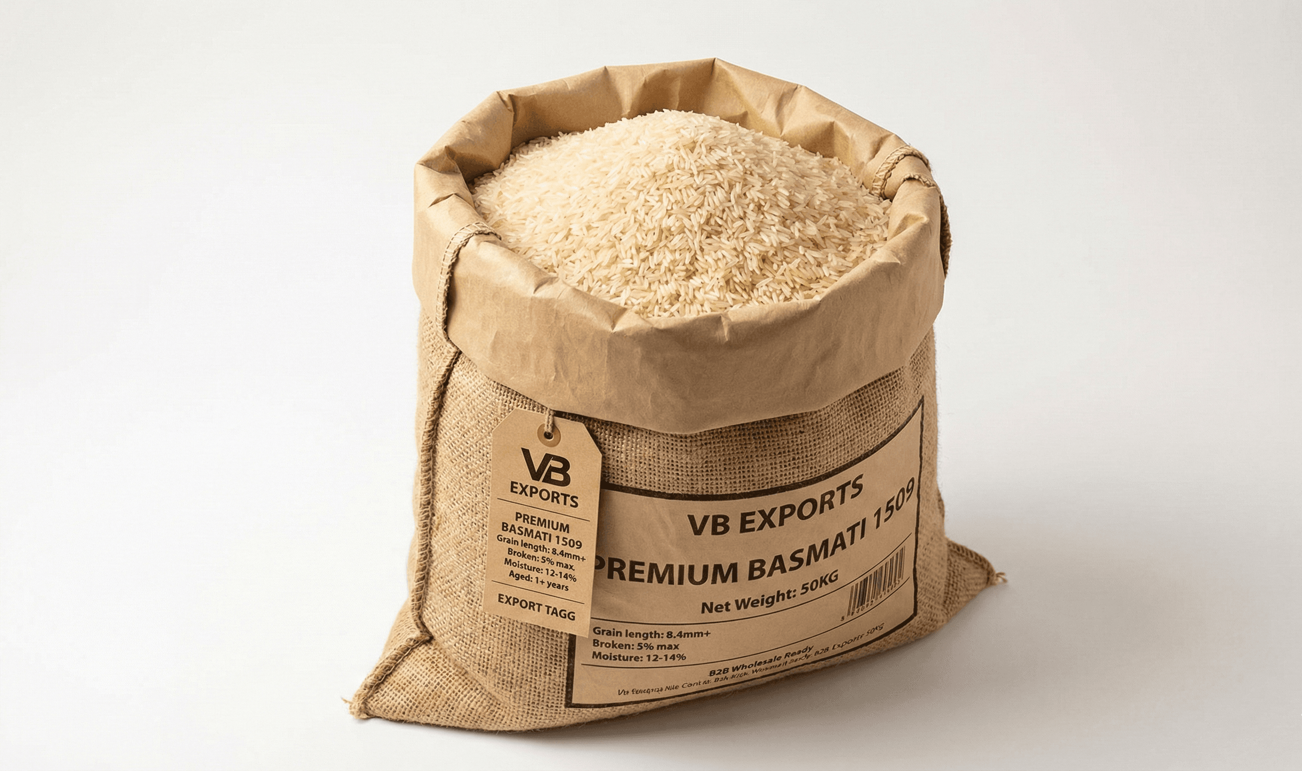 1509 Basmati Rice - Medium Grain 7.5-7.8mm - Cost-Effective Premium - India Export | VB Exports